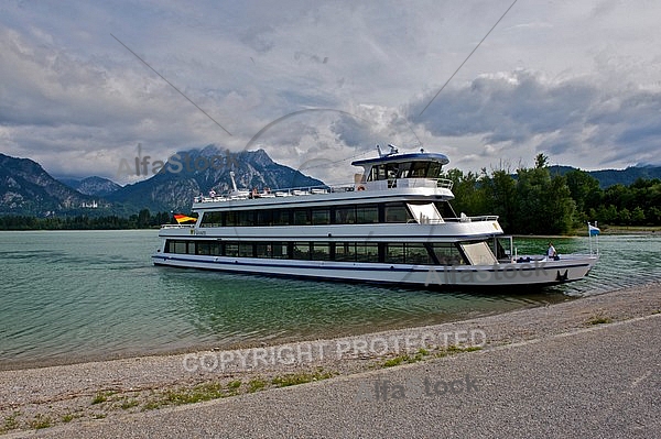 Boat on the Forggensee in Germany